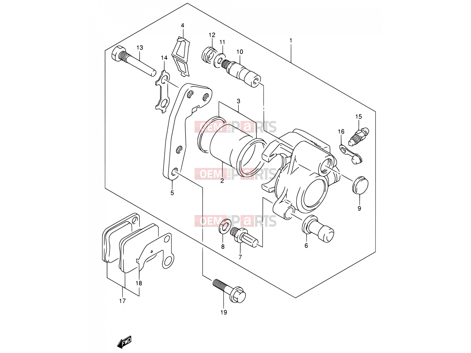 SUZUKI DR200SE K2 (2002) (E06,E24) 42A - FRONT CALIPER (MODEL K2/K3/K4/K5 E06,E24)