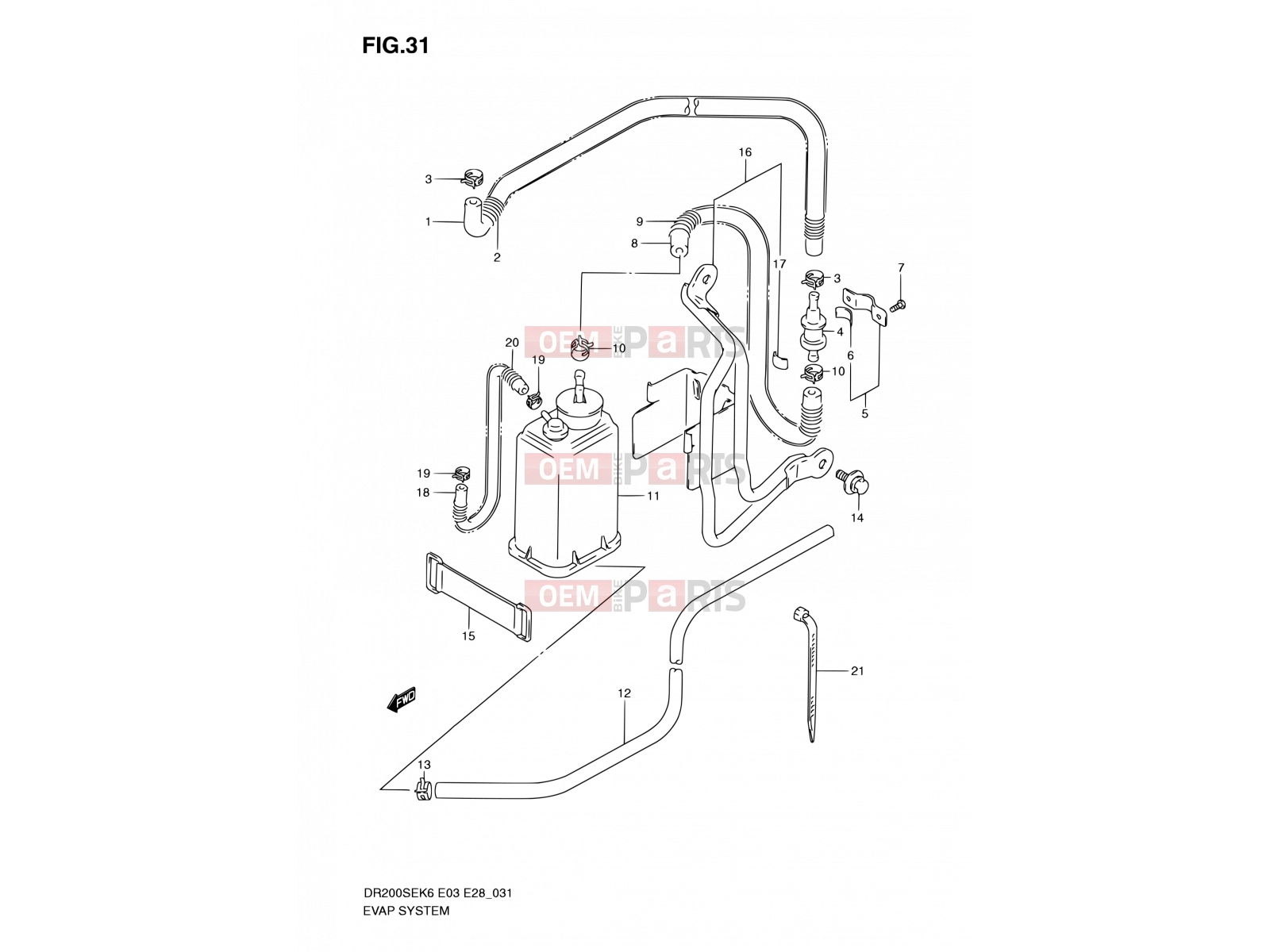 31 - EVAP SYSTEM (E33) - Suzuki DR200SE K6 (2006) (E03,E28,E33)