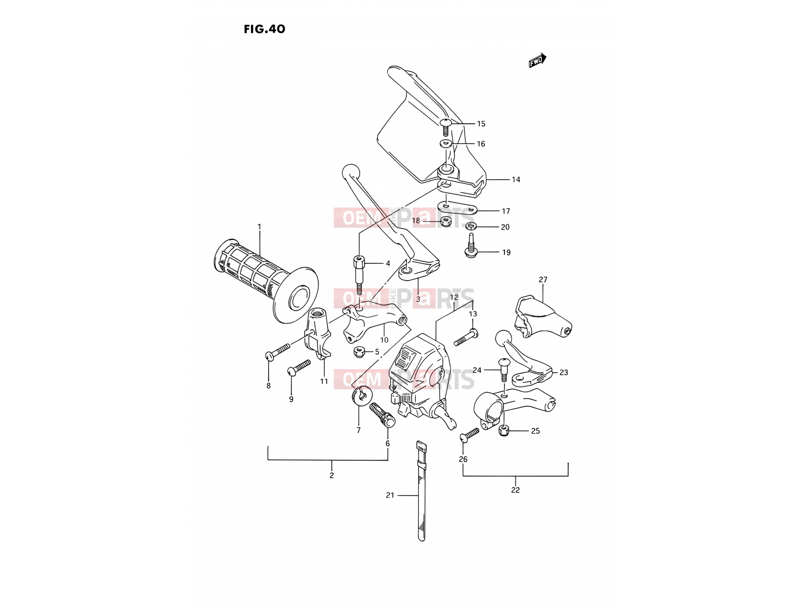 SUZUKI DR350S M (1991) (E02) 40 - LEFT HANDLE SWITCH