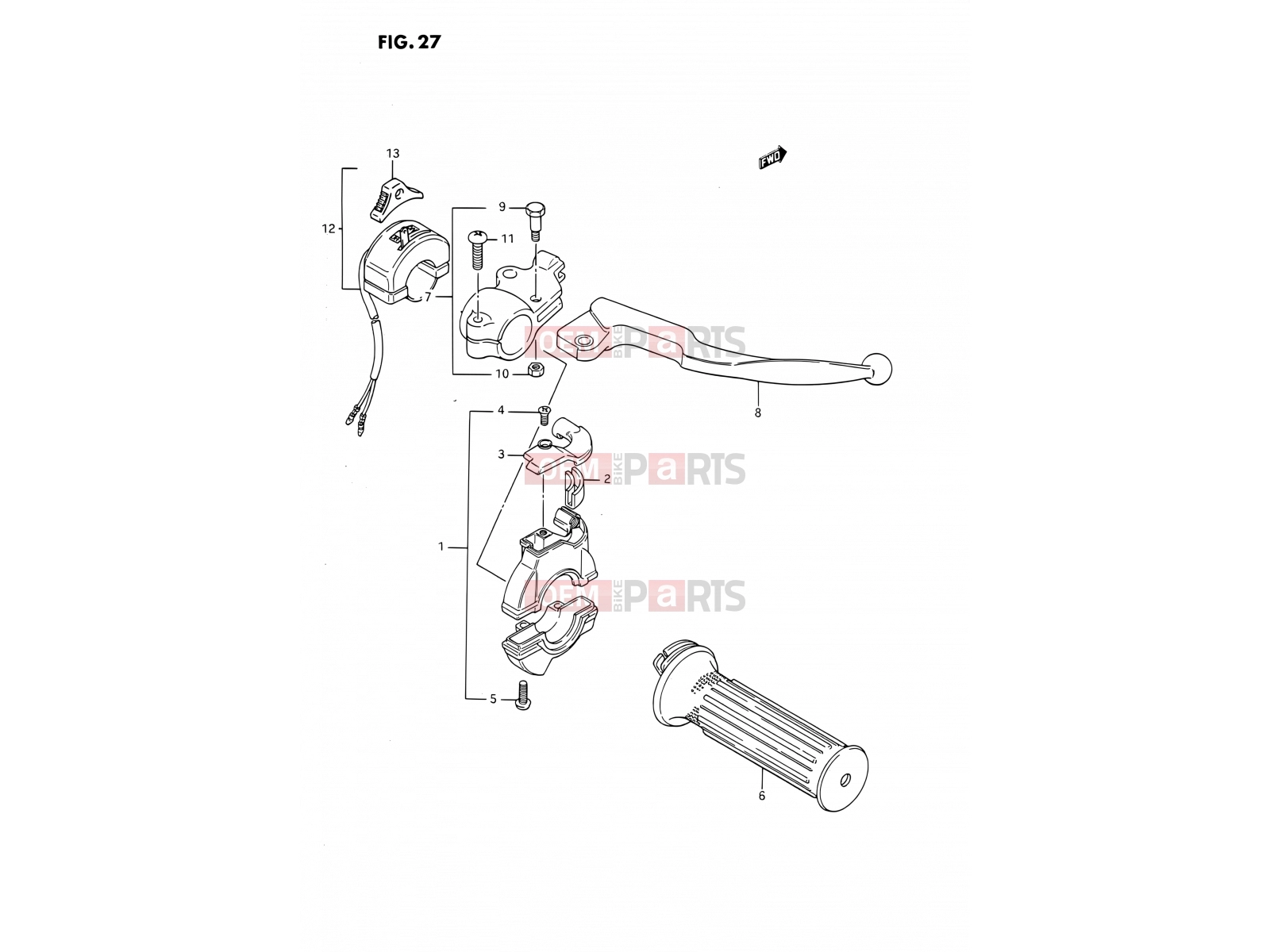 SUZUKI DS80 M (1991) (E24) 27 - RIGHT HANDLE SWITCH