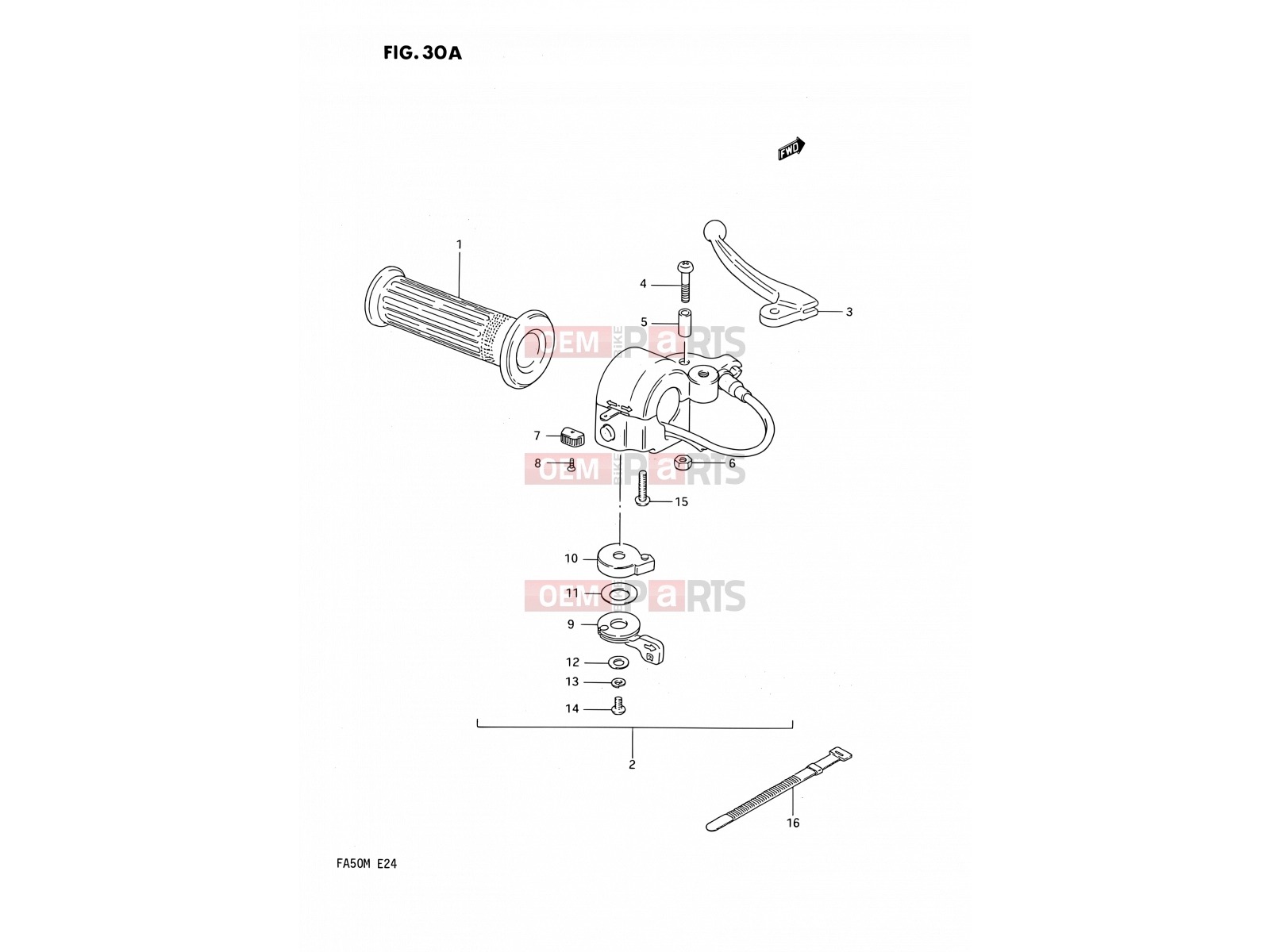 SUZUKI FA50 M (1991) 30A - LEFT HANDLE SWITCH (E21)