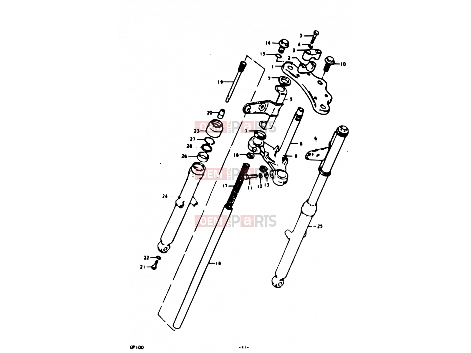 SUZUKI GP100 N (1992) 47 - FRONT FORK (E13)