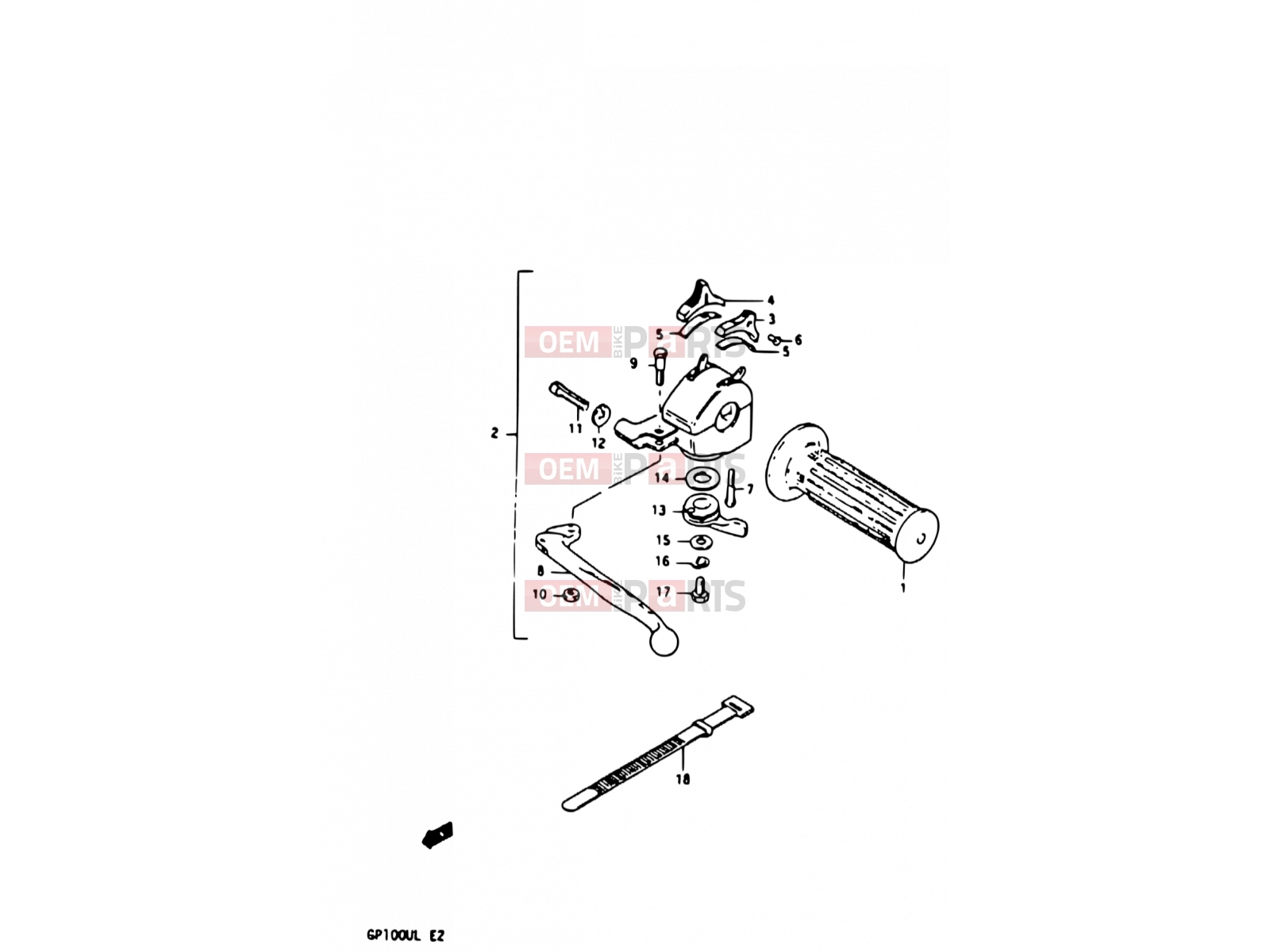 52 - LEFT HANDLE SWITCH - Suzuki GP100U D (1983)