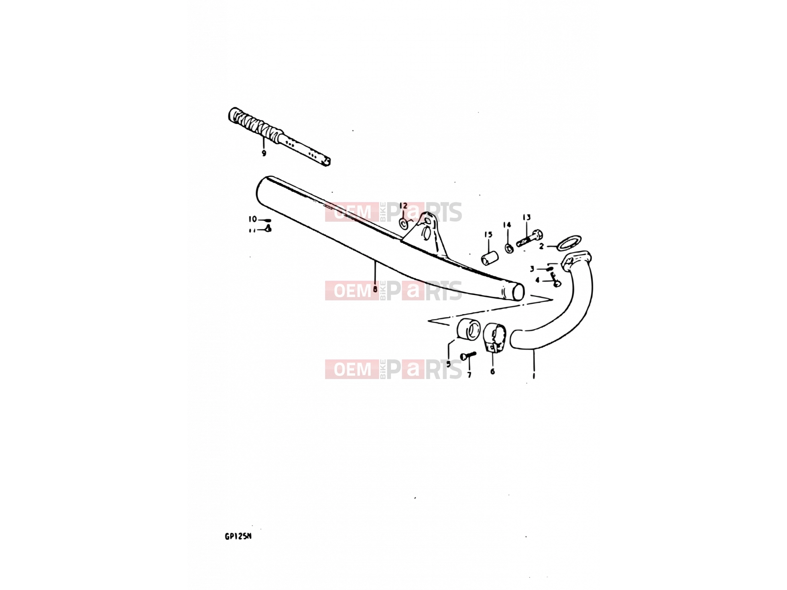 SUZUKI GP125U C (1978) 10 - MUFFLER (E06, E10, E13, E30, E42)
