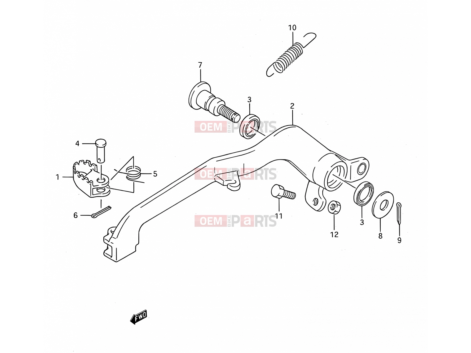 SUZUKI RM250 M (1991) (E03,E28,E33) 18 - REAR BRAKE