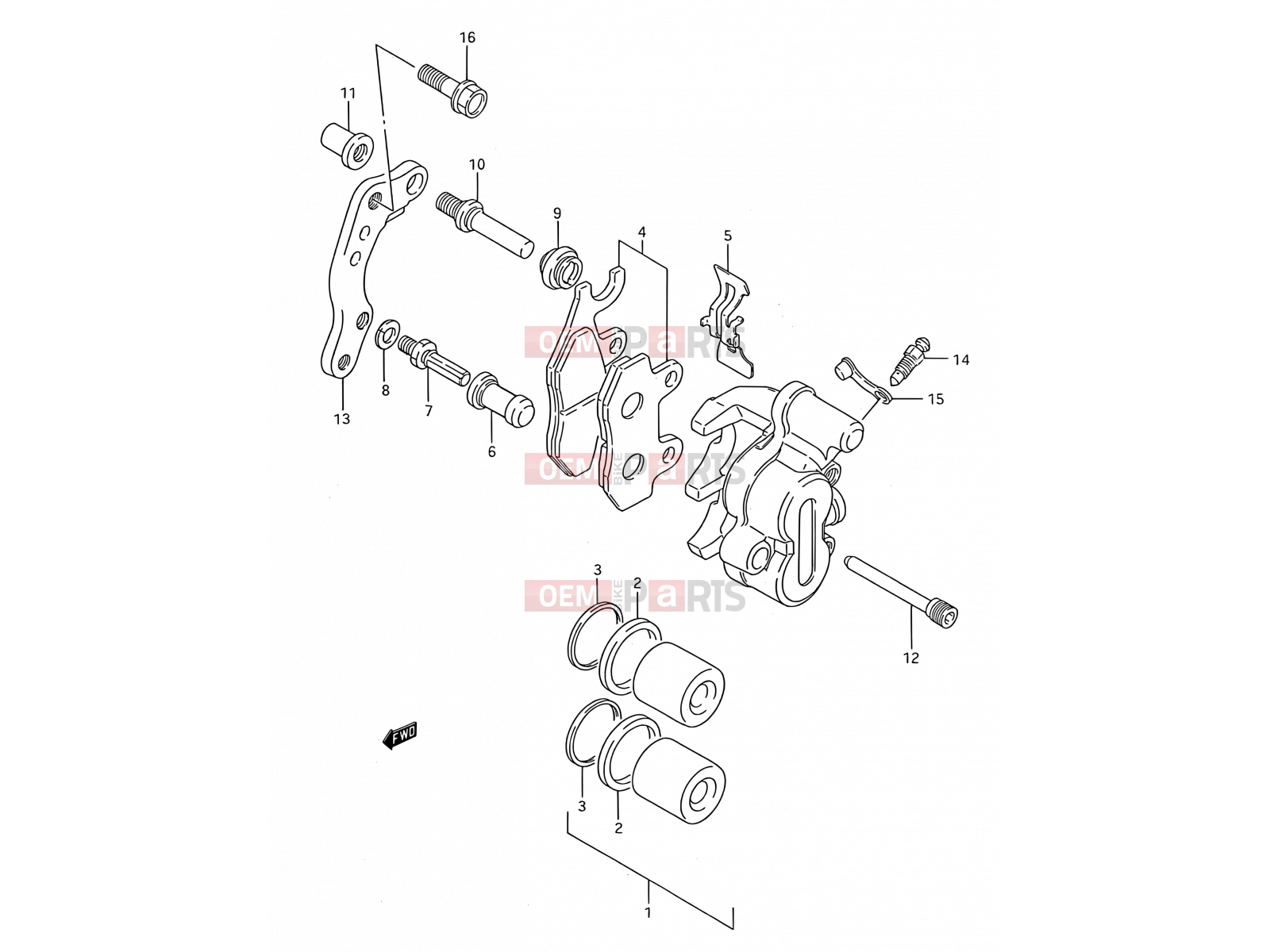 SUZUKI RM250 M (1991) (E03,E28,E33) 28 - FRONT CALIPER (MODEL K/L)