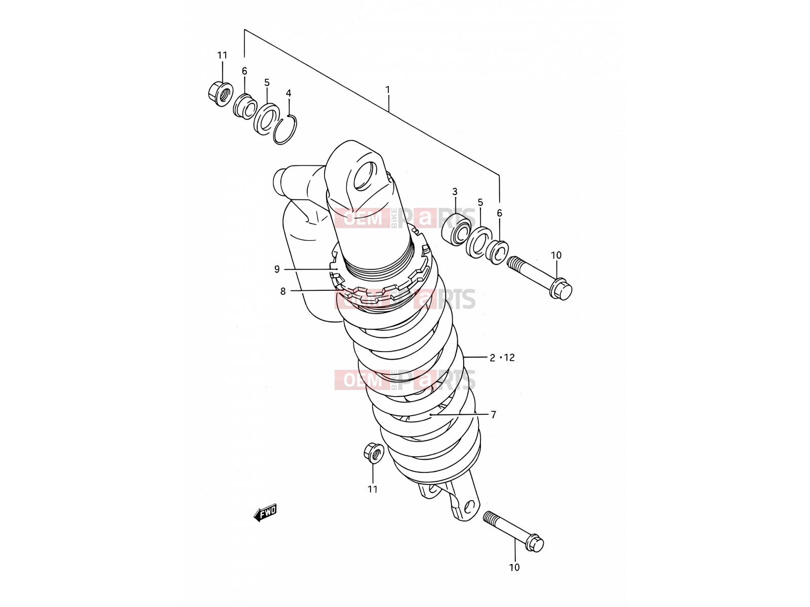 SUZUKI RM250 M (1991) (E03,E28,E33) 32 - SHOCK ABSORBER (MODEL K)