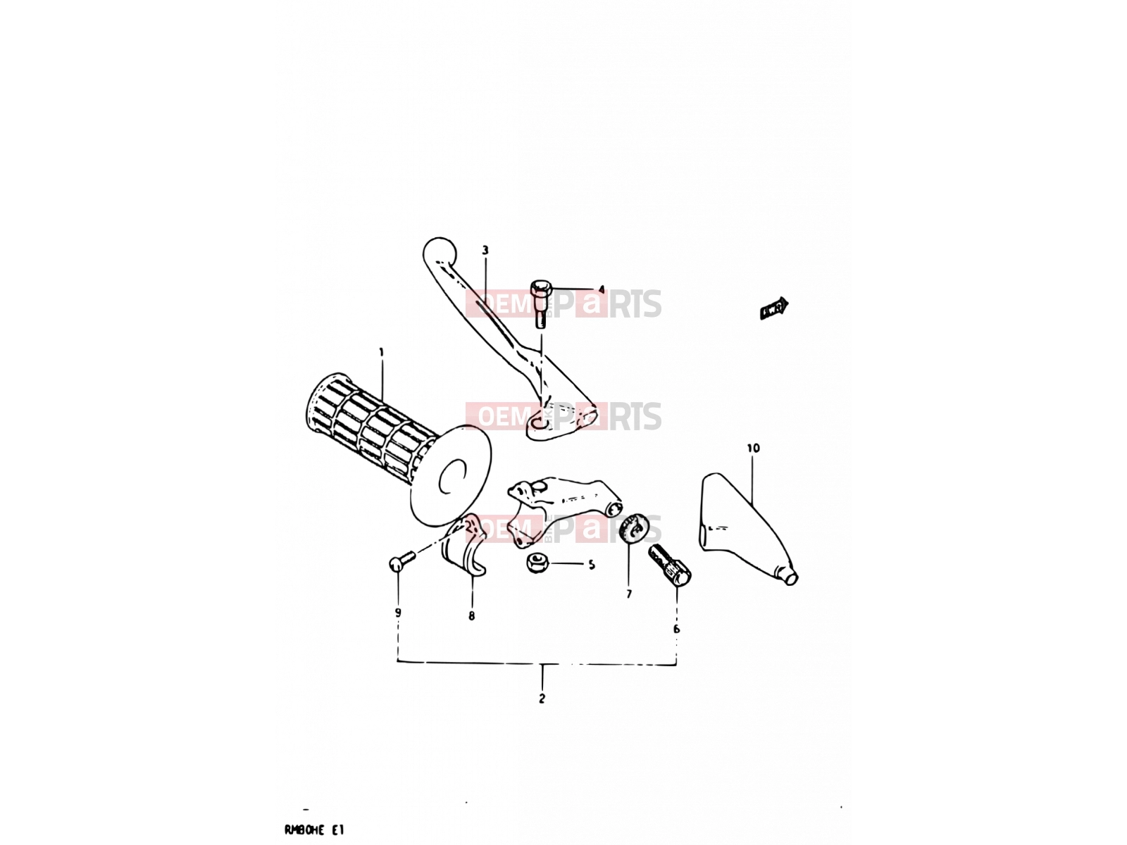 32 - LEFT HANDLE GRIP - Suzuki RM80H E (1984)