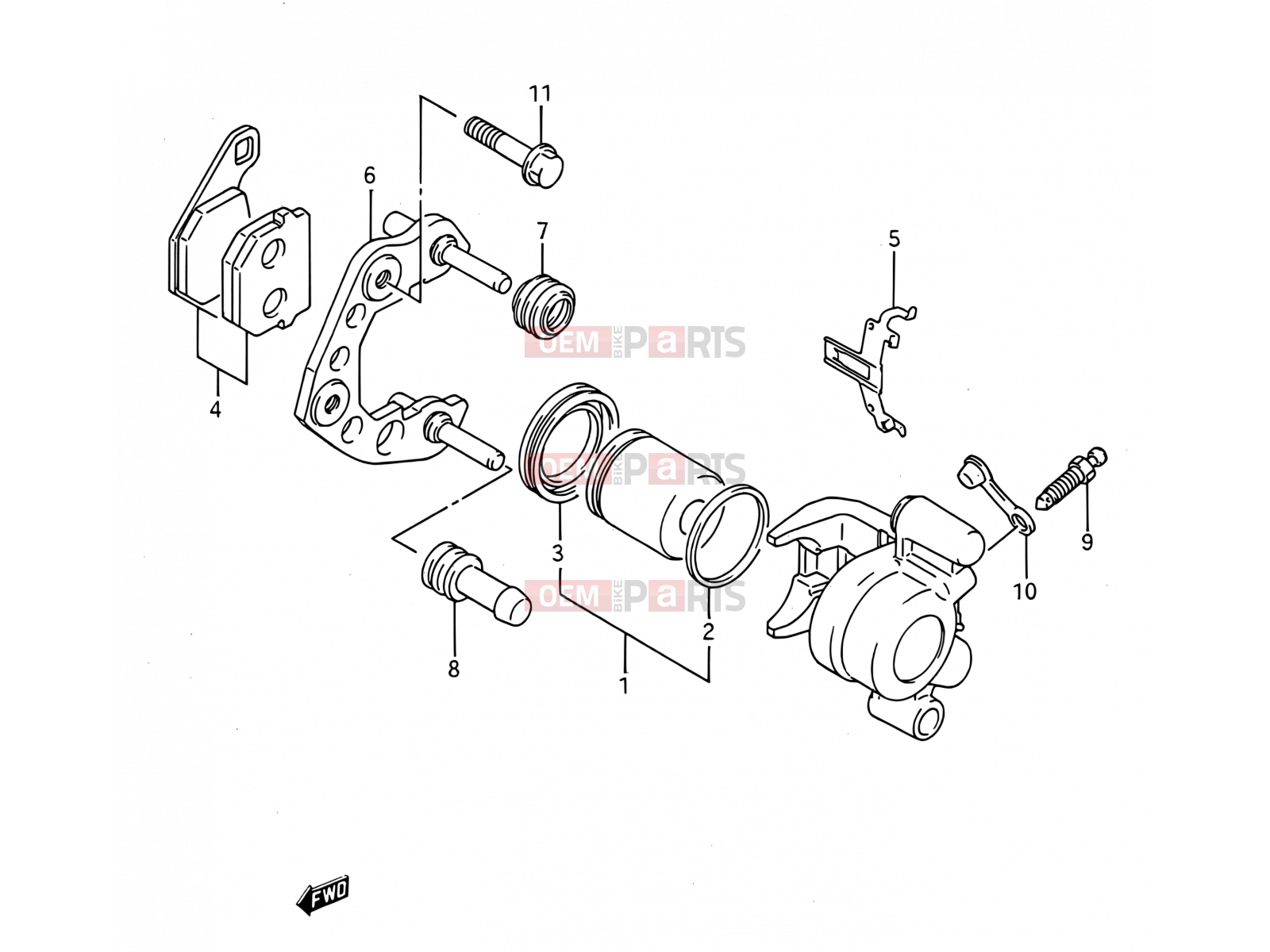 30 - FRONT CALIPER - Suzuki RM80 L (1990) (E03,E28,E33)