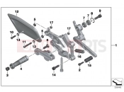 BMW Motorrad BMW 2014 S models HP4 (0D01, 0D11) HP footpeg assembly, right