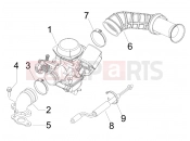 Carburettor, assembly - Union pipe - Piaggio Fly 125 2010