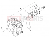 Cylinder-piston-wrist pin unit - Piaggio Fly 50 4T 2008