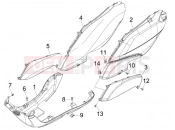 Side cover - Spoiler - Piaggio Fly 50 4T 2008