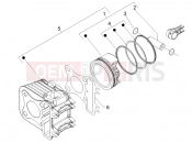 Cylinder-piston-wrist pin unit - Piaggio Liberty 200 2007