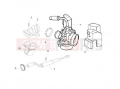 Carburettor, assembly - Union pipe - Piaggio Zip 50 2T 2010