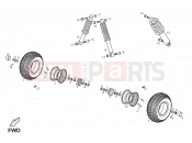 DERBI QUAD DFW 50 Front wheel