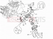 Throttle body - Injector - Induction joint - Gilera GP 800 2008