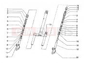 Front fork component parts (model 97-98-99) - Gilera Runner 125 FX 2T