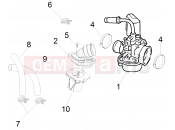 gilera 2009 Runner 50 SP Carburettor, assembly - Union pipe