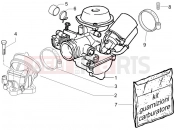 Carburettor, assembly - Union pipe - Gilera Runner 125 VX 4T 2006