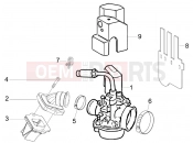 gilera 2010 Stalker 50 Naked Carburettor, assembly - Union pipe