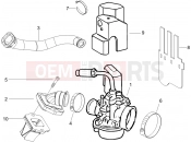 Carburettor, assembly - Union pipe - Gilera Stalker 50 Special Edition 2007