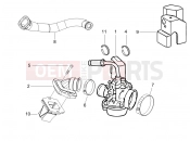 gilera 2007 Storm 50 Carburettor, assembly - Union pipe