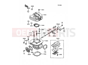 Cylinder Head/Cylinder - Kawasaki KDX200 (KDX200-C2) 1987