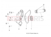 Polaris 2017 ATV SPORTSMAN 570 TRACTOR (R07) - A17SES57C1/C2/C7/CL/E1/E2/E7/EL/SET57C1/C2/E1/E2 ENGINE | ENGINE, WATERPUMP IMPELLER and COVER - A17SES57C1/C2/C7/CL/E1/E2/E7/EL/SET57C1/C2/E1/E2
