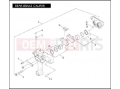 REAR BRAKE CALIPER - Harley-Davidson DYNA STREET BOB - FXDBI 2006