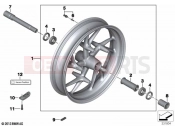 BMW Motorrad BMW 2021 K models K 1600 Bagger 22 (0F61, 0F63) Cast wheel, RDC, front | Cast wheel, RDC, front