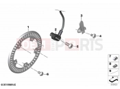Rotational-speed sensor, rear - BMW Motorrad M 1000 XR (0E91, 0E93) 2024