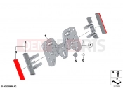 Number plate baseplate, reflectors - BMW Motorrad M 1000 XR (0E91, 0E93) 2024