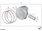 Piston with rings and pin - BMW Motorrad C 400 GT (0C06, 0C16) 2019