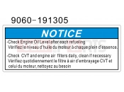 CFMOTO UFORCE 800 (CF800-3) WARNING DECAL, DASHBOARD(CANADA)