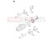 8 - GEAR CHANGE DRUM/SHIFT FORK - Suzuki RM65 K5 (2005) (E19)